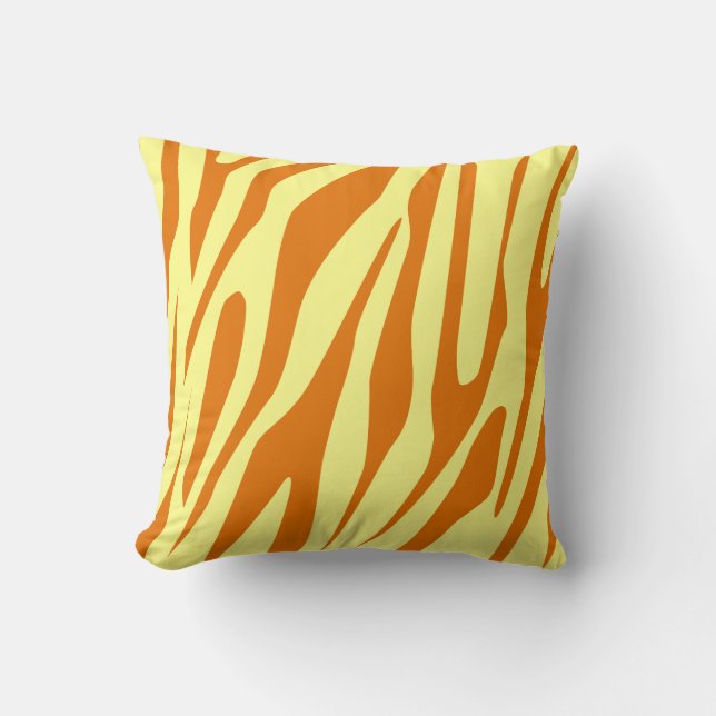 Coussin Motif sans couture de tigre aux tons jaune-orange (Recto)
