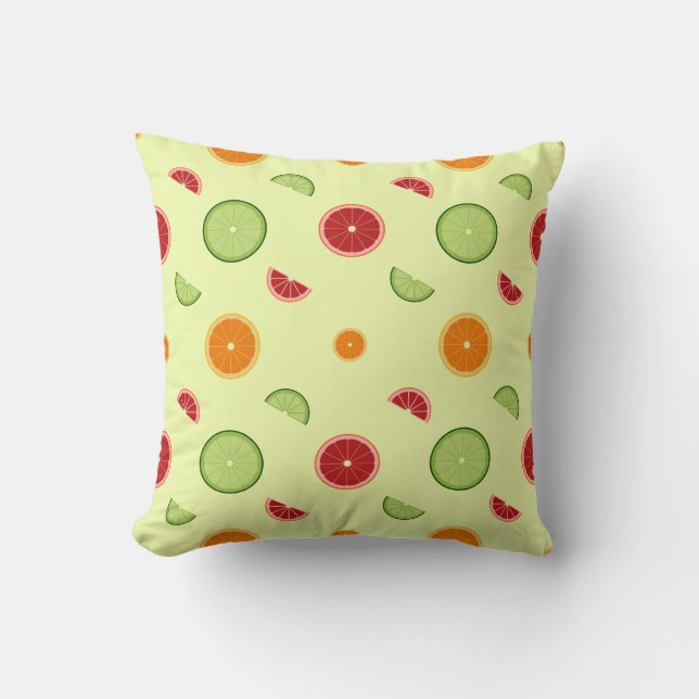 Coussin Motif sans couture de tranche d'orange (Recto)