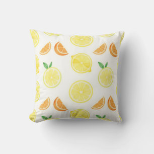 Coussin Motif sans couture de tranches de citrus frais