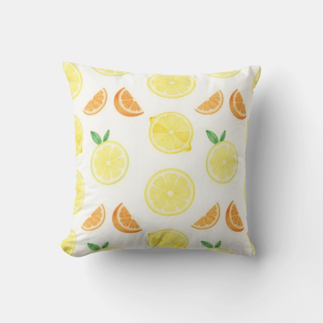 Coussin Motif sans couture de tranches de citrus frais (Recto)