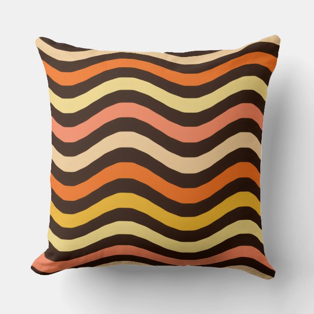 Coussin Motif sans couture de vagues rétro funky (Recto)