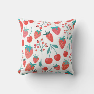Coussin Motif sans couture décorative avec fruits, fraise