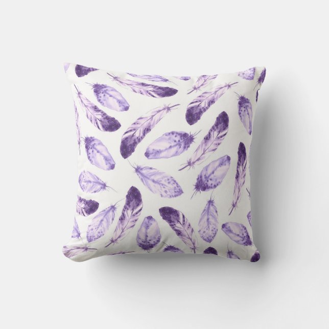 Coussin Motif sans couture décorative avec plumes. Waterco (Recto)