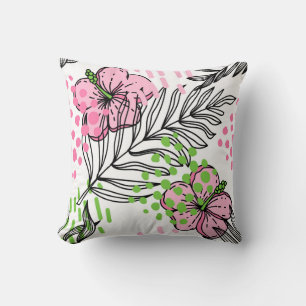 Coussin Motif sans couture d'éléments tropicaux, dessiné à