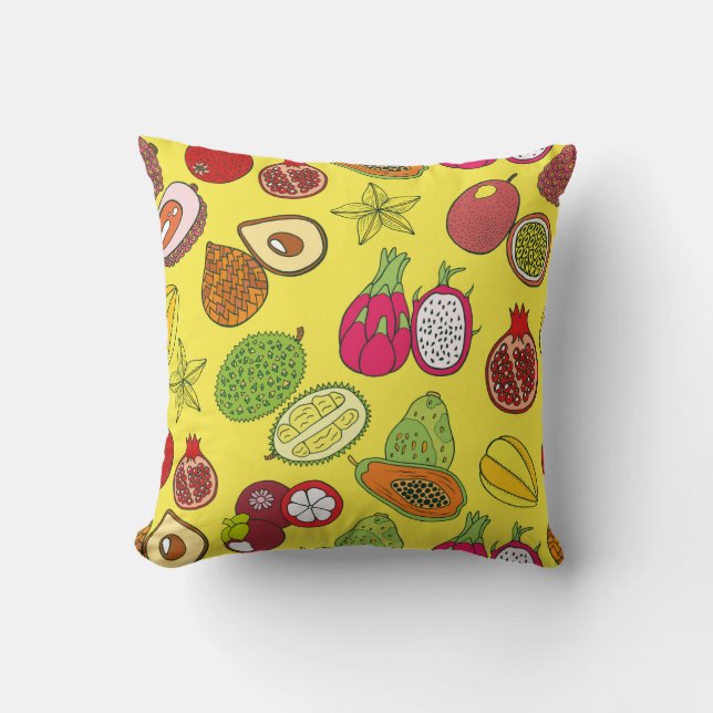 Coussin Motif sans couture dessinée à la main avec exotiqu (Recto)