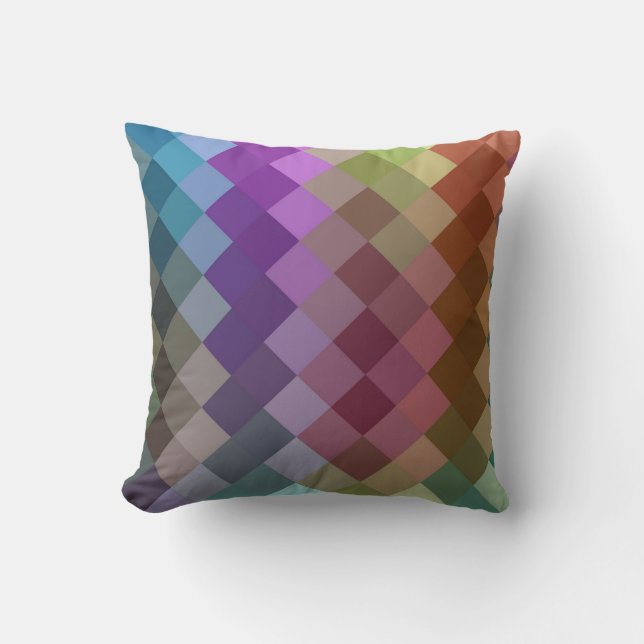 Coussin Motif sans couture Diamond multicolores (Recto)