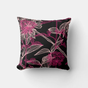 Coussin motif sans couture élégante avec rose rose décorat