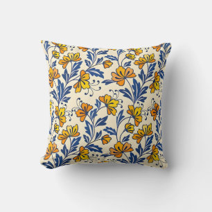 Coussin Motif sans couture époustouflant de fleurs et de f