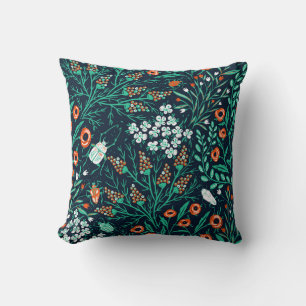 Coussin motif sans couture fleurie avec fleurs d'été et c
