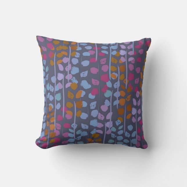 Coussin Motif sans couture fleurie stylisée. Imitation vin (Recto)