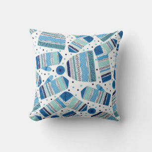 Coussin Motif sans couture. Moufles, casquettes et laine s