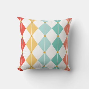 Coussin Motif sans couture Retro Harlequin Diamond