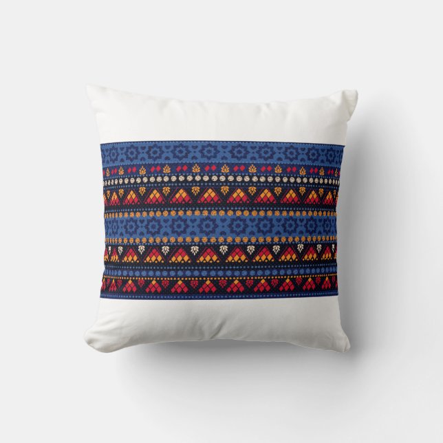 Coussin Motif sans couture tribale. (Recto)
