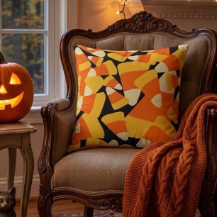Coussin Motif sans fin de bonbons de Halloween en forme de