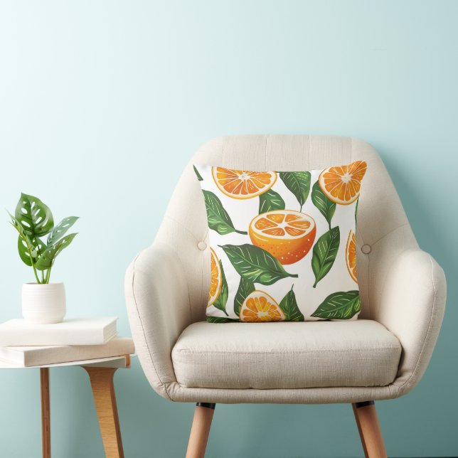 Coussin Motif sans fin de fruit botanique orange Citrus (Chaise)