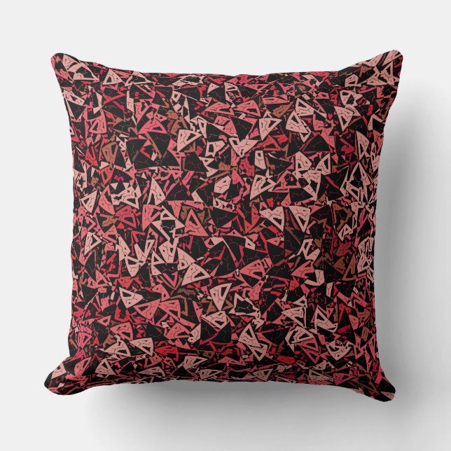 Coussin Motif sans fin de triangle rose rouge noir  (Recto)