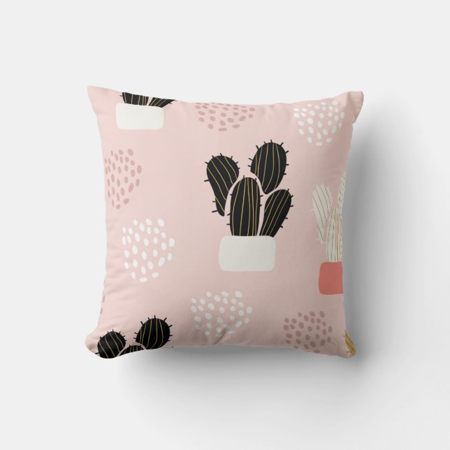 Coussin Motif sans joint avec cactus succulents feuilles a (Recto)