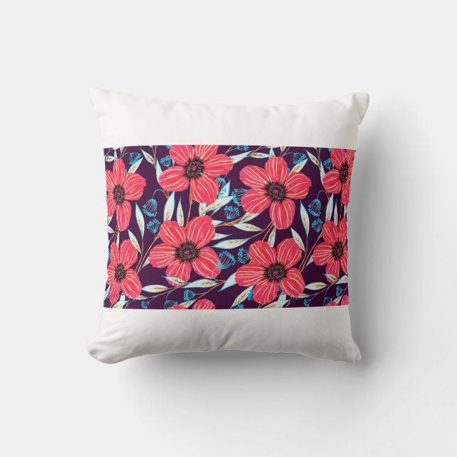 Coussin Motif sans soudure à base de plantes florales dess (Recto)