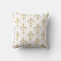 Motif sans soudure à fleur de lis or sur blanc