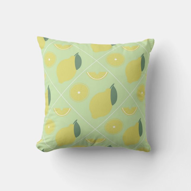 Coussin motif sans soudure citron (Recto)