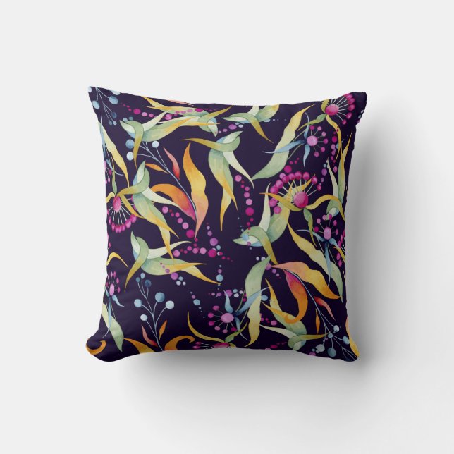 Coussin motif sans soudure composée de différents plantes, (Recto)