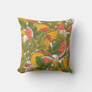 Coussin Motif sans soudure de la nourriture d'été. Sanwich