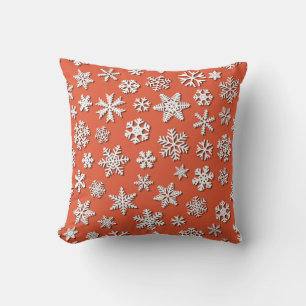 Coussin Motif sans soudure de Noël de flocons de neige ave