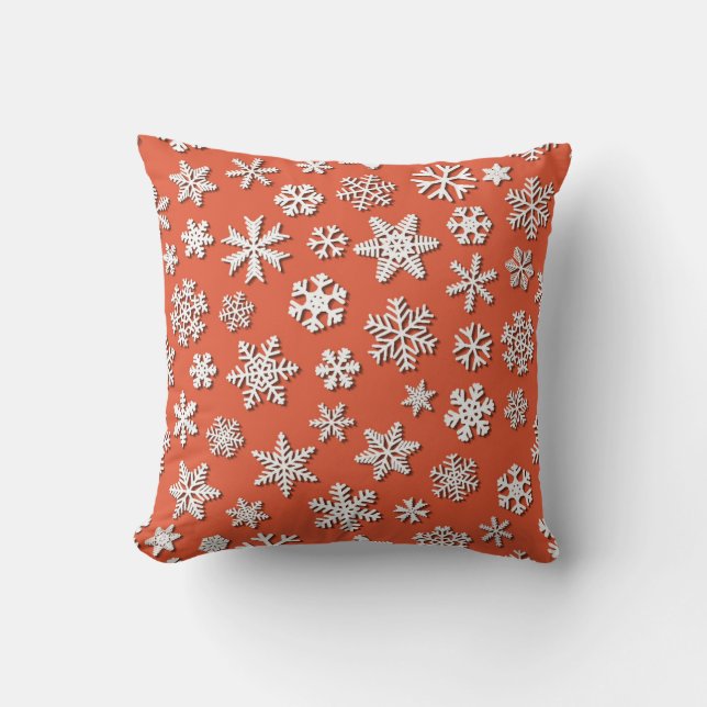 Coussin Motif sans soudure de Noël de flocons de neige ave (Recto)