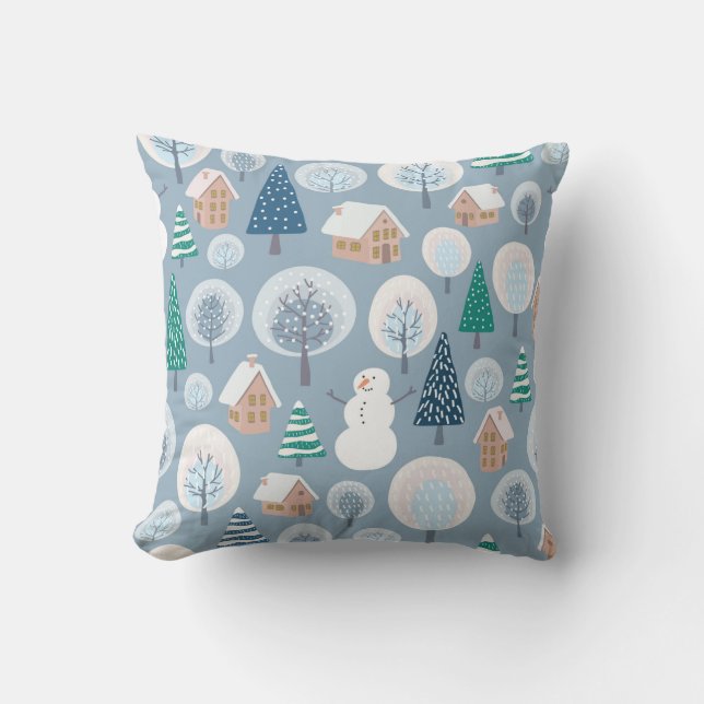 Coussin Motif sans soudure d'hiver avec manche à plat abst (Recto)