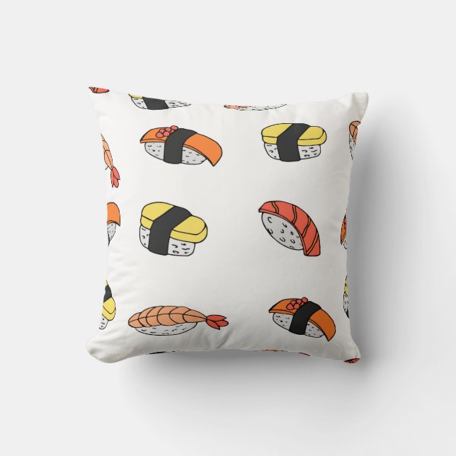 Coussin motif sans soudure du Sushi (Recto)