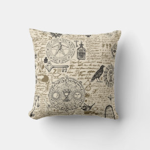 Coussin motif sans soudure sur un thème d'alchimie en vin