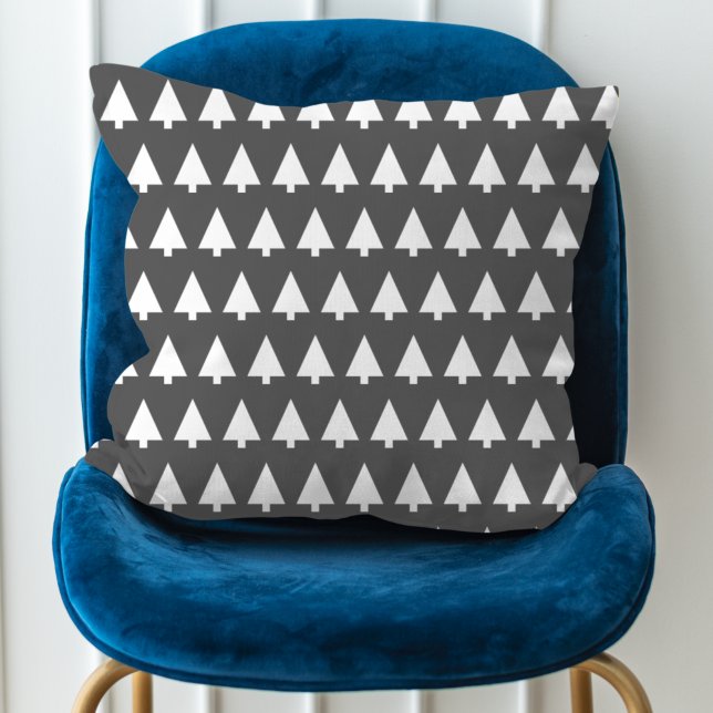 Coussin Motif Scandi Tree | Noir et blanc minimaliste (Créateur téléchargé)