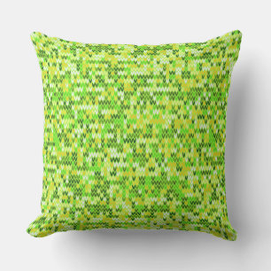 Coussin motif scandinave à tricot vert vif