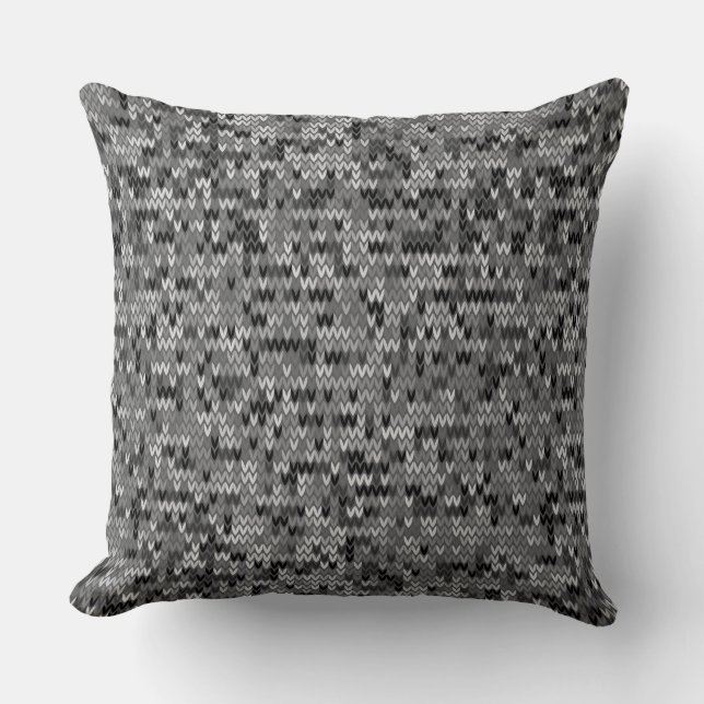 Coussin Motif scandinave abstrait tricoté dans une teinte  (Recto)