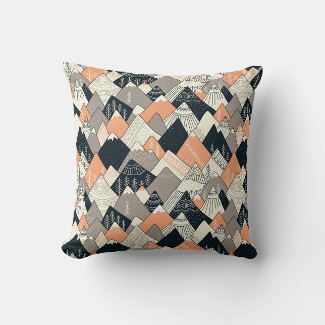 Coussin Motif scandinave de montagne de style (Recto)