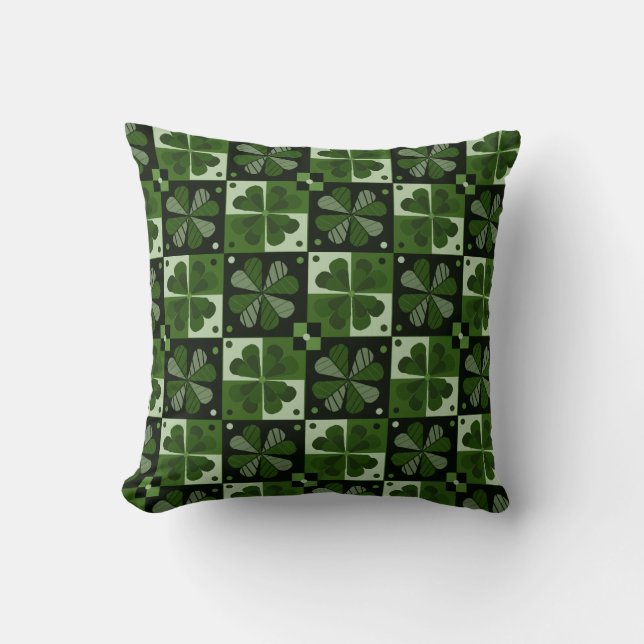 Coussin Motif shamrock Checkerboard (Recto)
