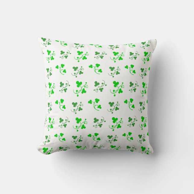 Coussin Motif Shamrock vert (Recto)