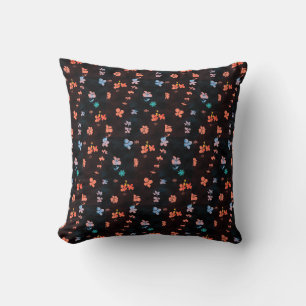Coussin Motif simple à fleurs noires