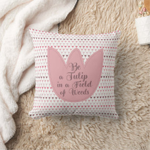 Coussin Motif simple de tulipe rose