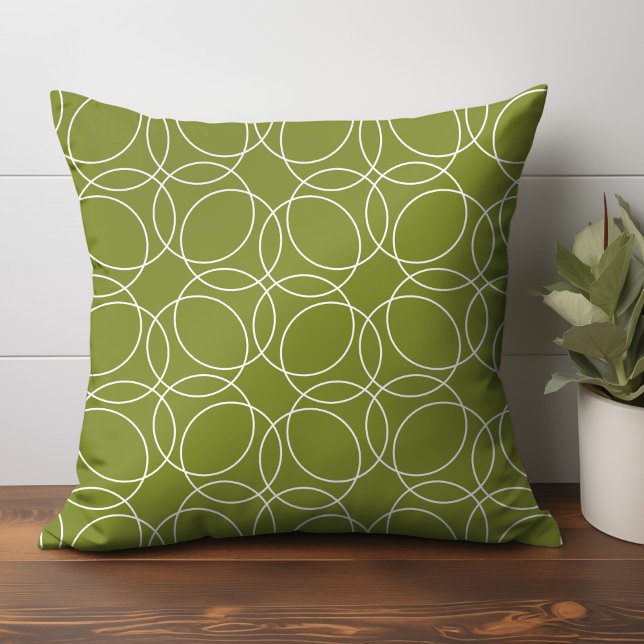 Coussin Motif simple moderne (circle pattern throw pillow in green)