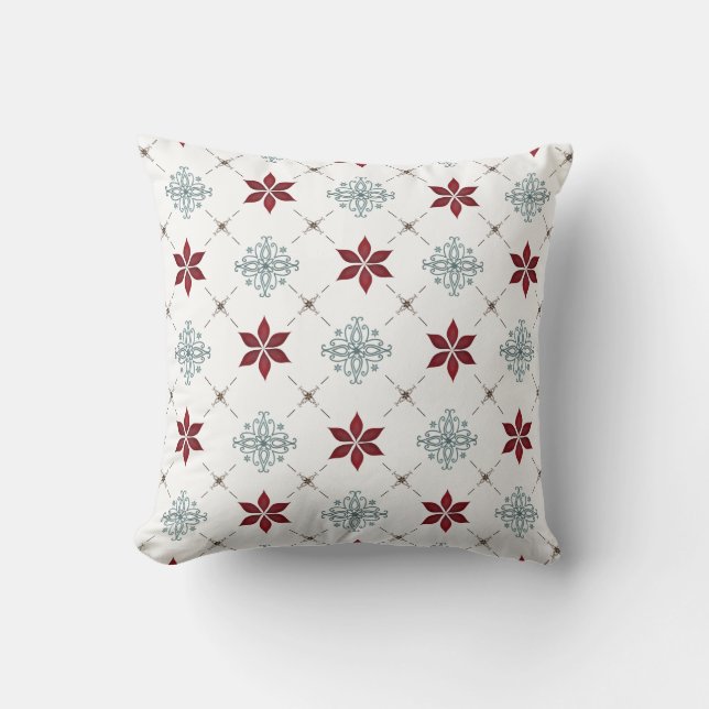 Coussin Motif simple rouge et bleu moderne  (Recto)