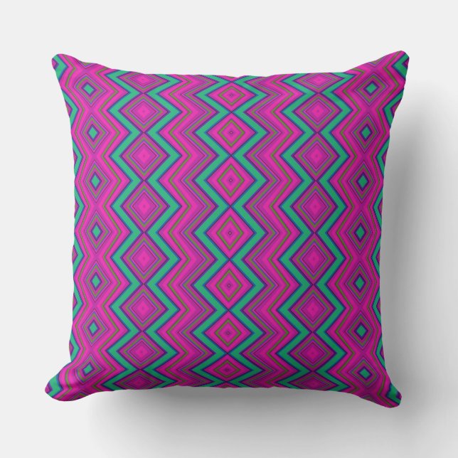 Coussin Motif simple zig-zag violet (Recto)