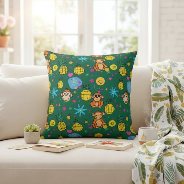 Coussin Motif Singe en Affaire (Créateur téléchargé)