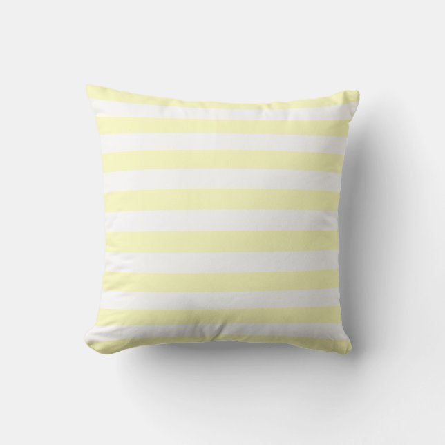 Coussin Motif Soft White & Yellow Pastel Lines (Recto)