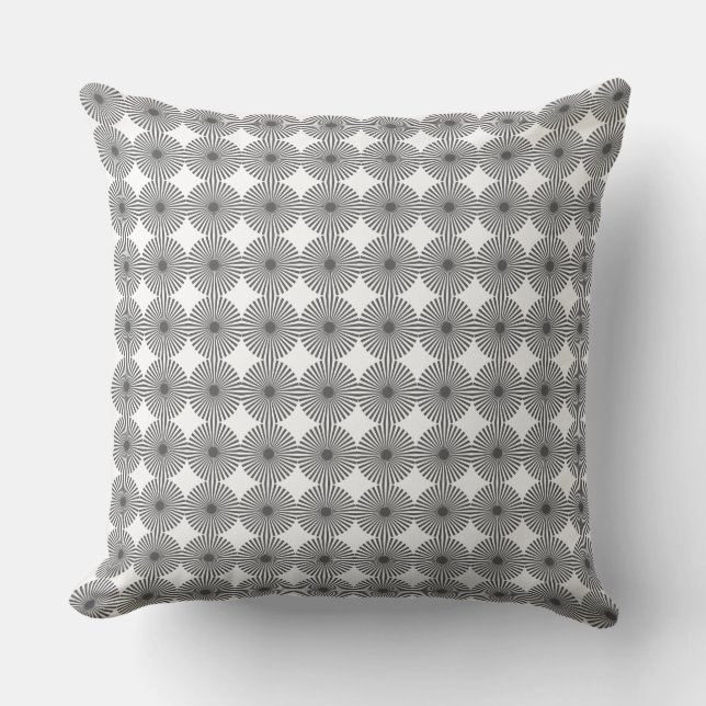 Coussin Motif solaire Silver Grey & White (Recto)