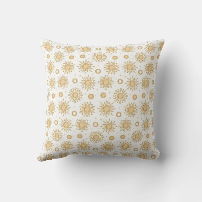 Coussin Motif Soleil Doré et Étoile (Verso)