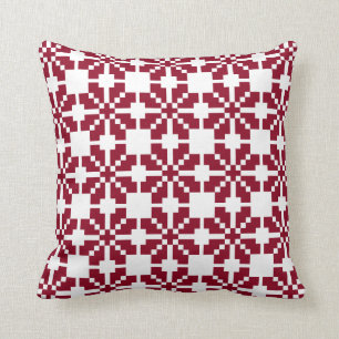 Coussin Motif Soleil Saulite Rouge letton