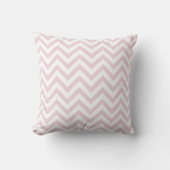 Coussin Motif souple rose et blanc Chevron (Recto)