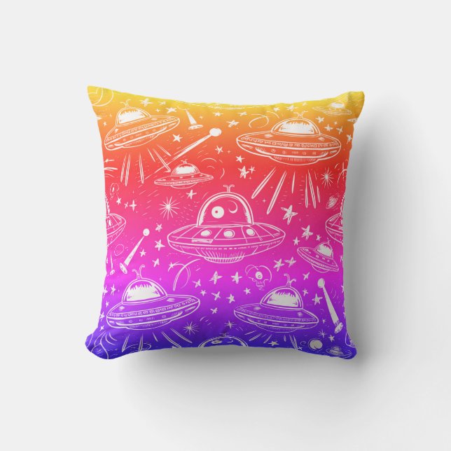 Coussin Motif spatial coloré (Recto)