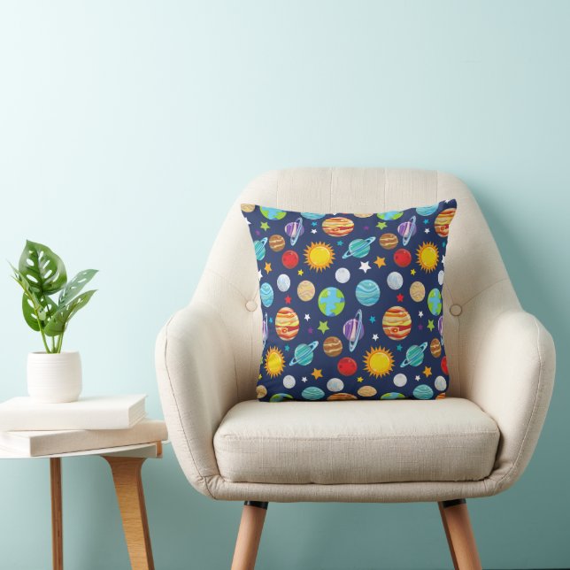 Coussin Motif spatial, Planètes, Étoiles, Cosmos, Galaxie (Chaise)